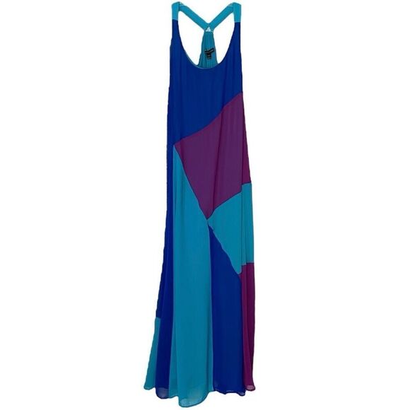 Lane Bryant Colorblock Chiffon Racerback Relaxed Maxi Dress NWT Plus Size 14-16 - Picture 1 of 6